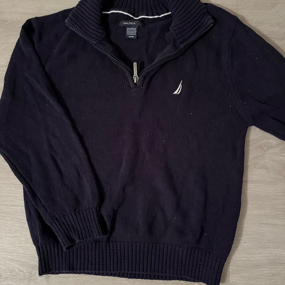 Nautica Boy’s Navy Zip-Up Sweater